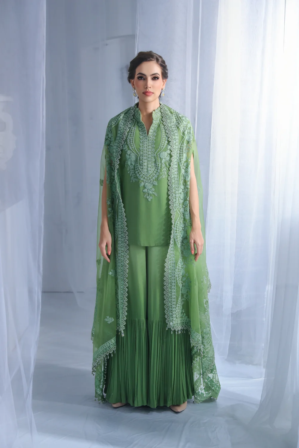 Celestial Leaf Cape Sharara