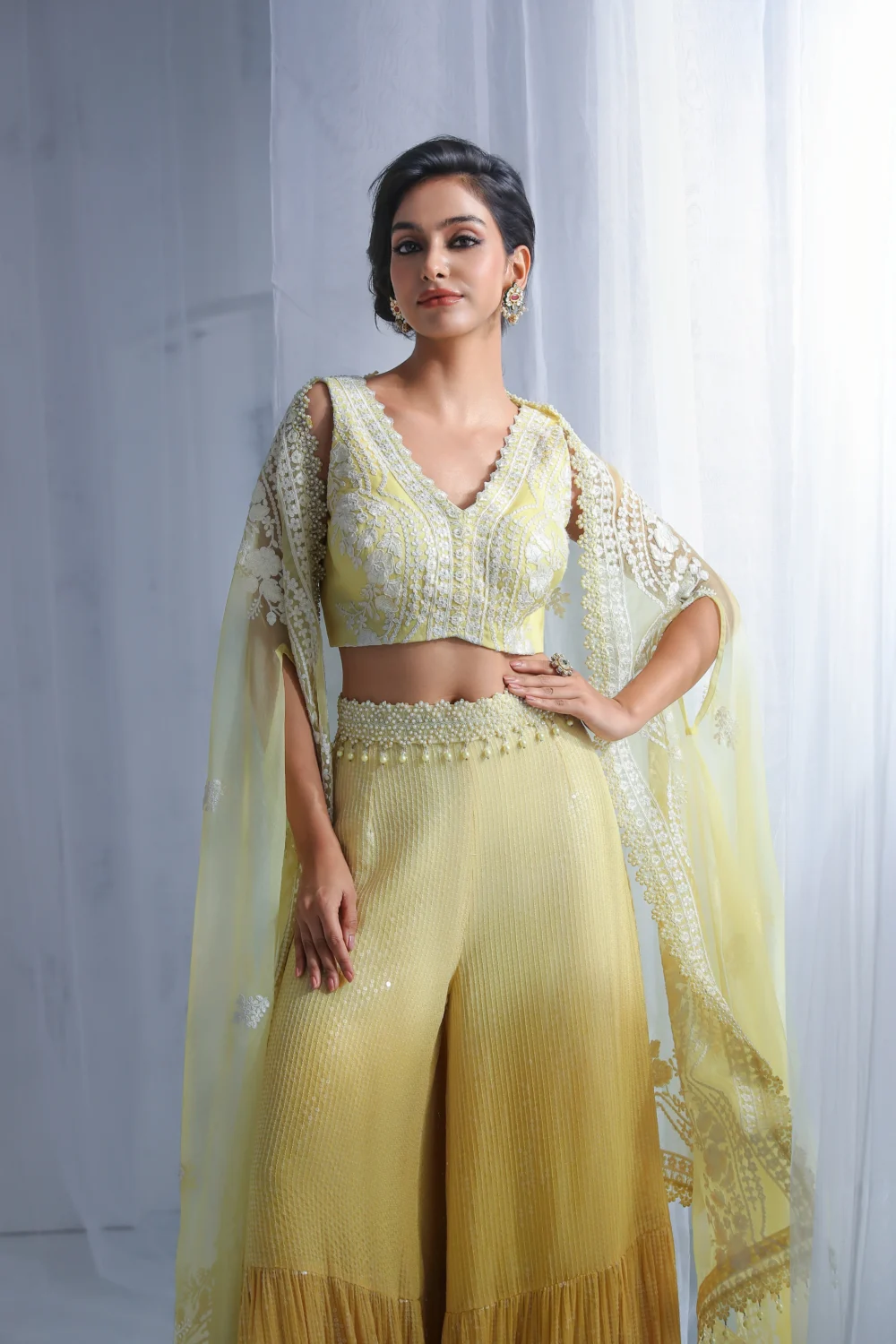 Sunlit Elegance Cape Style Sharara