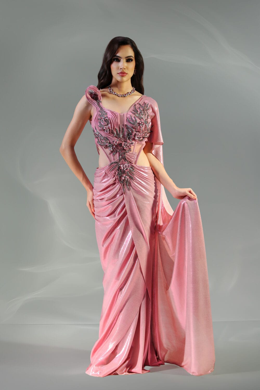 Blush Reverie Drape Gown