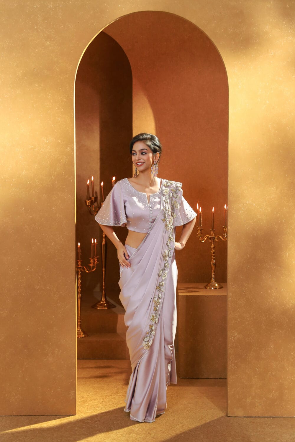 Lavender Elegance Saree