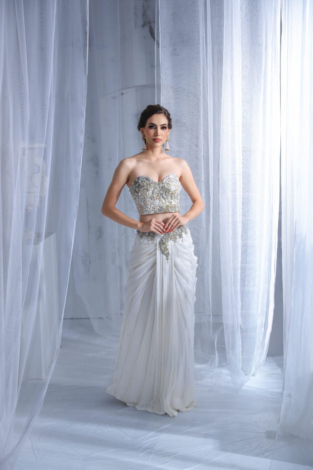 Ivory Muse Drape Skirt and Corset